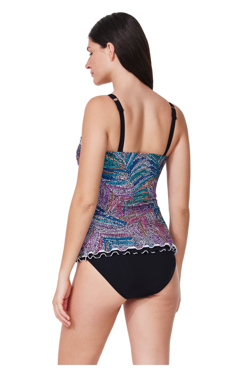 Profile by Gottex Layla Tricolore E-Cup Tankini Top, Alternate, color, Black-Multi