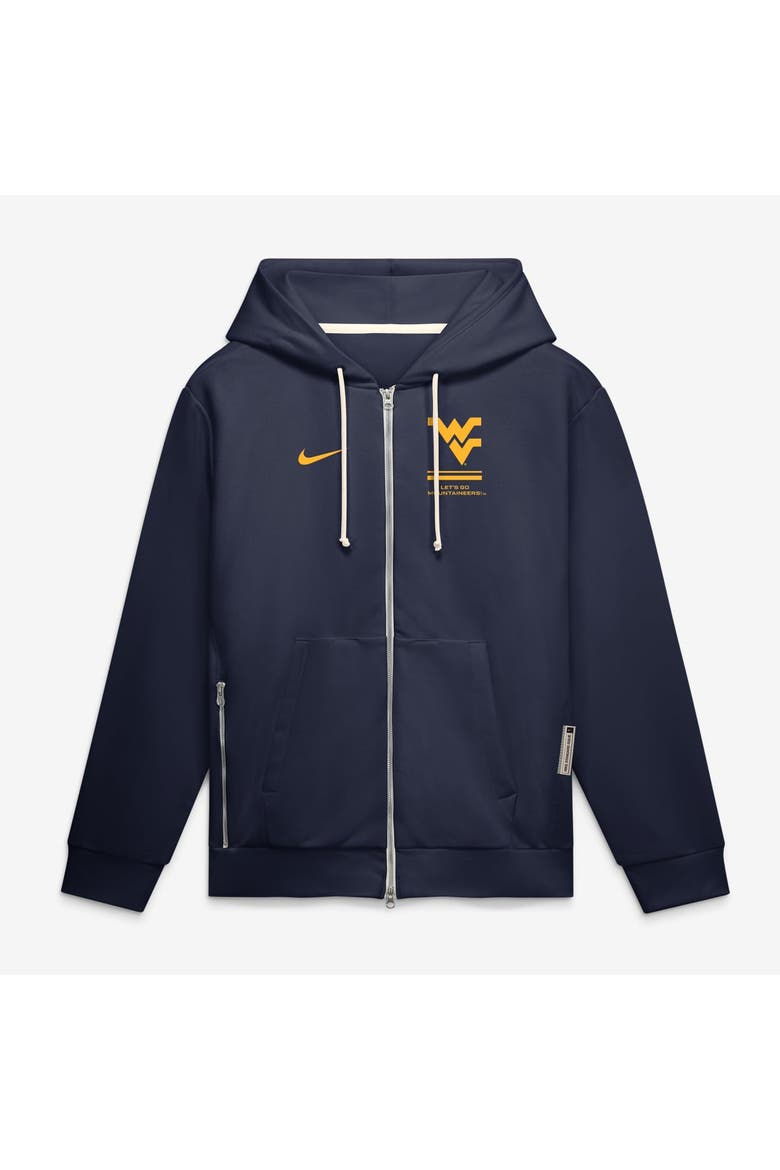 Men's Nike  Navy West Virginia Mountaineers 2026 Sideline Standard Issue Dri-FIT Full-Zip Hoodie, Main, color, Navy