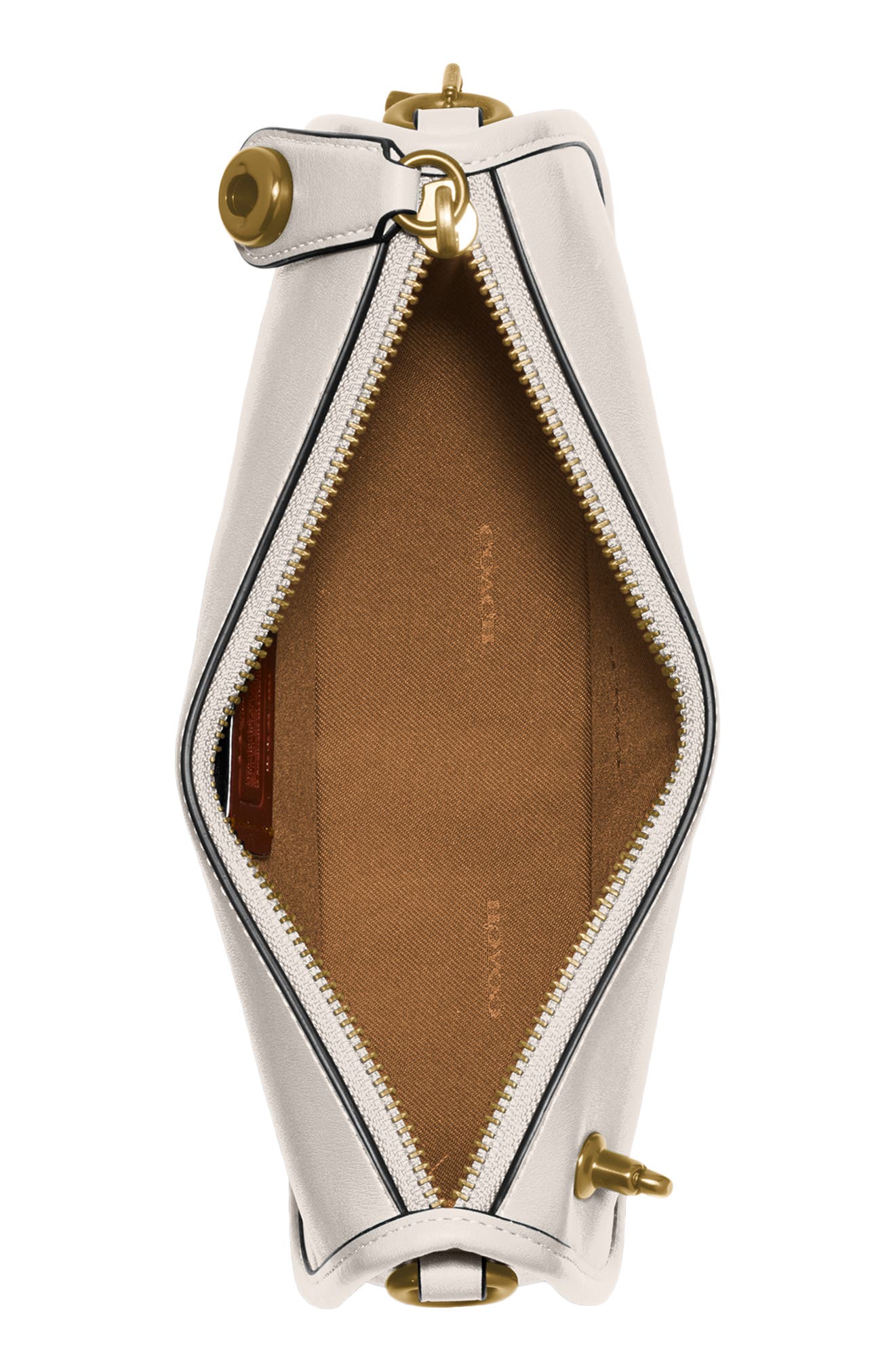 Swinger Convertible Leather Crossbody Bag, Alternate, color, BRASS/ CHALK