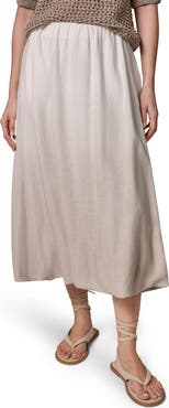 Donna Karan New York Dip Dye Bubble Hem Linen Blend Midi Skirt