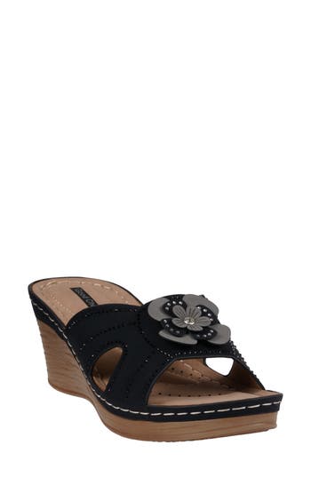Gc Shoes Fiora Wedge Sandal In Black