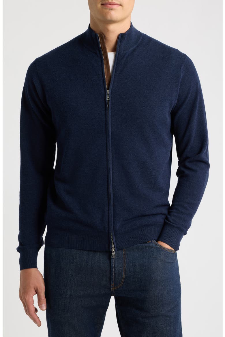 Crown Crafted Excursionist Full Zip Sweater, Alternate, color, NAVY