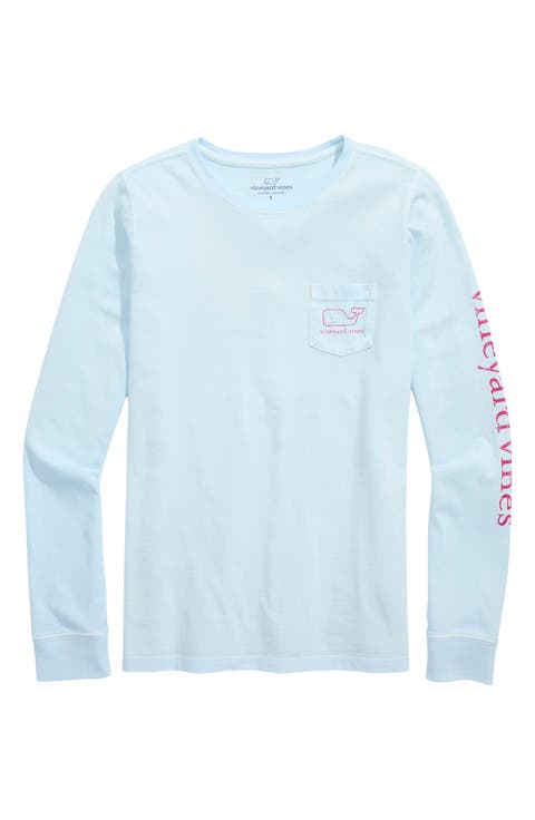 Whale Graphic Long Sleeve Pocket T-Shirt