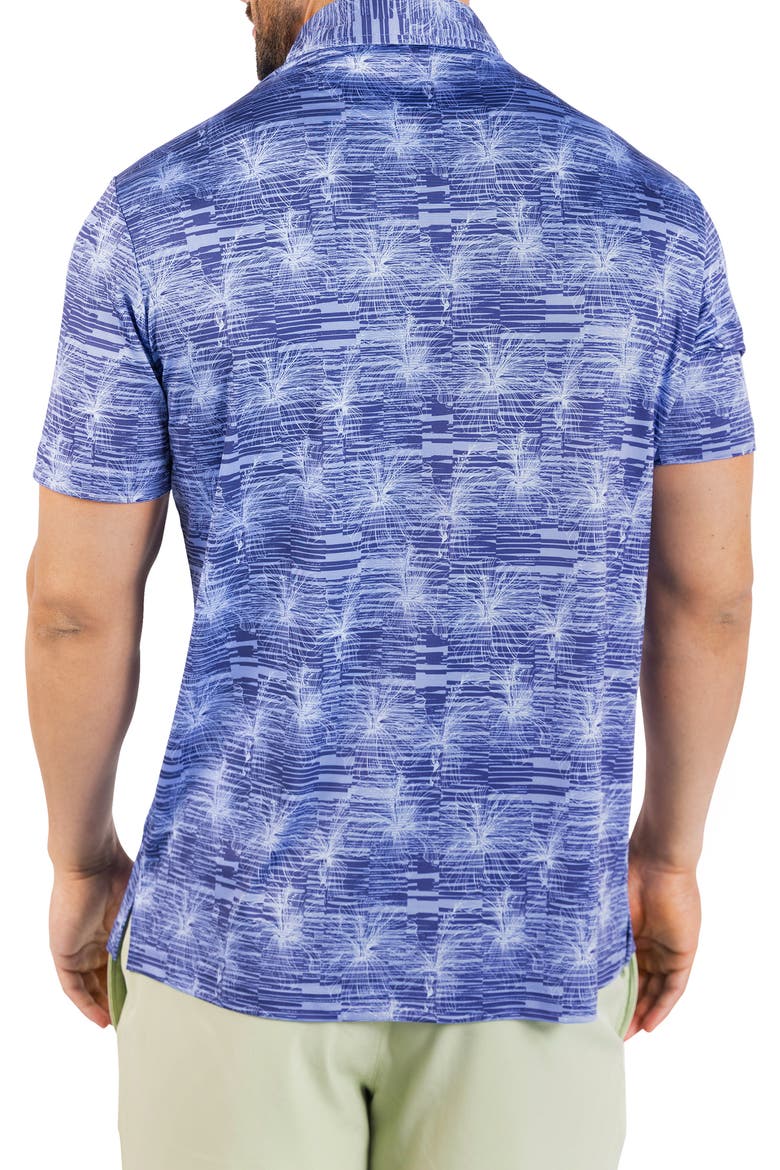Abstract Orchid Print Performance Polo, Alternate, color, NAVY