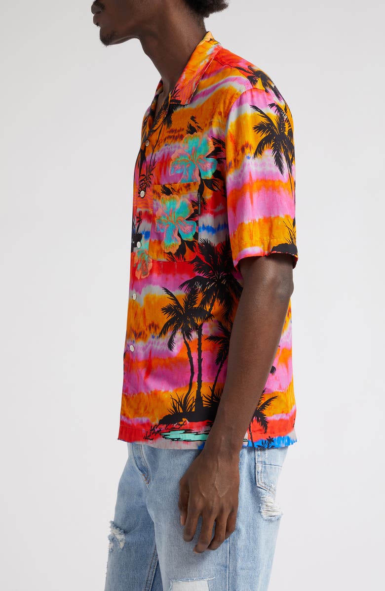 Palm Angels Psychedelic Palms Short Sleeve Camp Shirt, Alternate, color, 