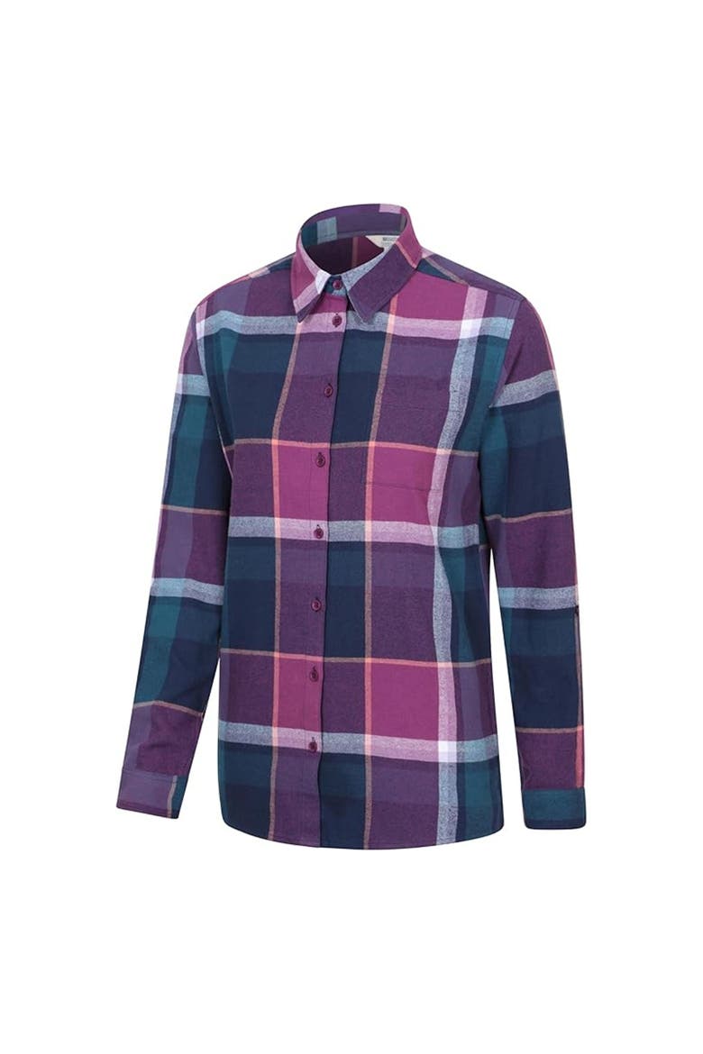 Balsam Brushed Flannel Longline Shirt, Alternate, color, Purple