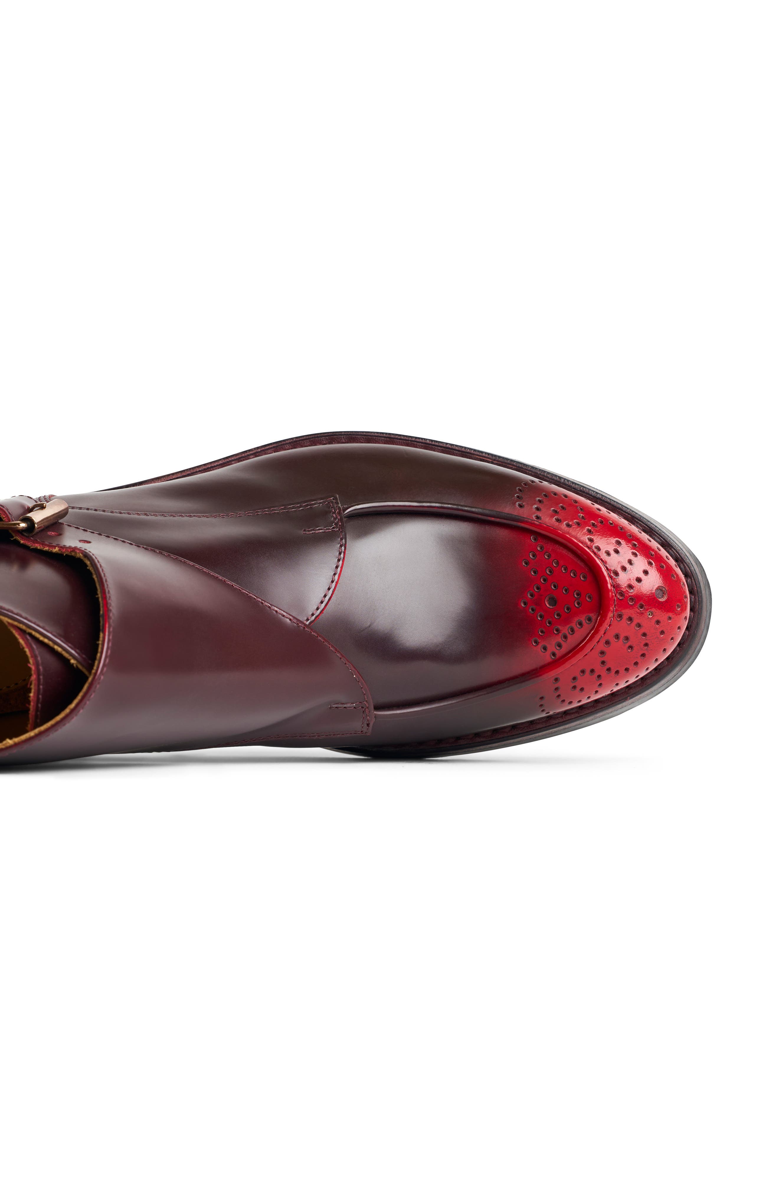 Ms. Georgie Leather Monk Strap Bootie, Alternate, color, MARASCHINO