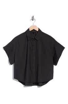 rag & bone Maura Short Sleeve Cotton Poplin Button-Up Shirt