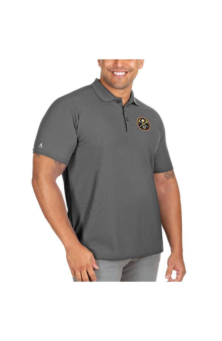 ANTIGUA Men's Antigua Gray Denver Nuggets Big & Tall Legacy Pique Polo, Main, color,