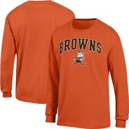 Champion Men's Champion Orange Cleveland Browns Arch Over Logo Long Sleeve T-Shirt