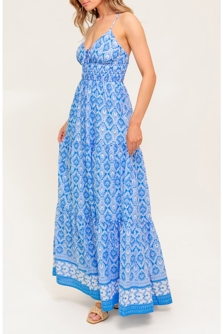 Print Maxi Dress, Alternate, color, BLUE