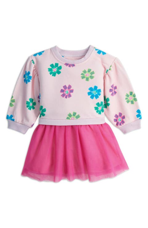 Kids' Floral French Terry Magnetic Tutu Dress