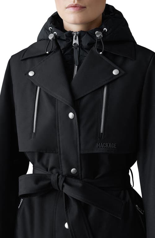 Mackage Siobhan Down Trench Coat With Removable Bib In Black