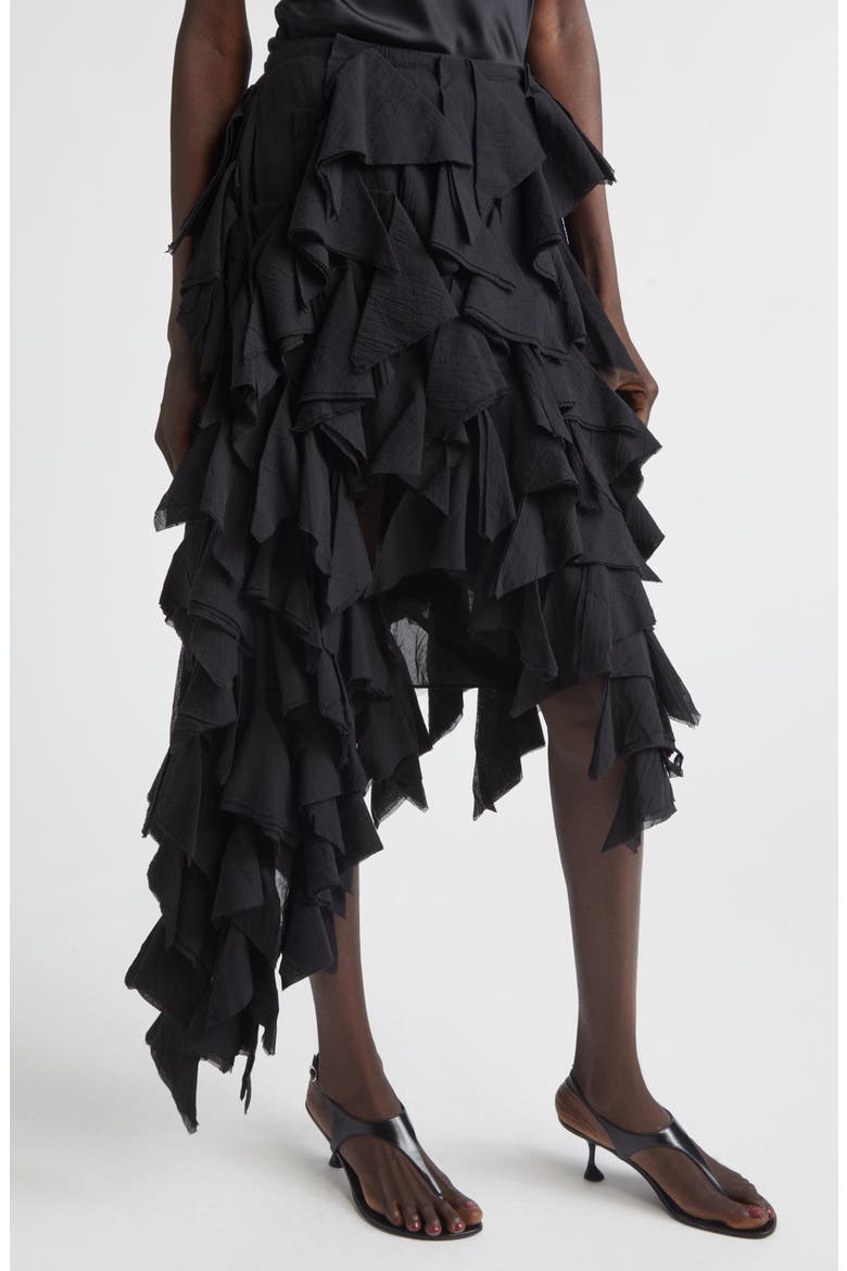 Cotton Handkerchief Skirt, Alternate, color, BLACK