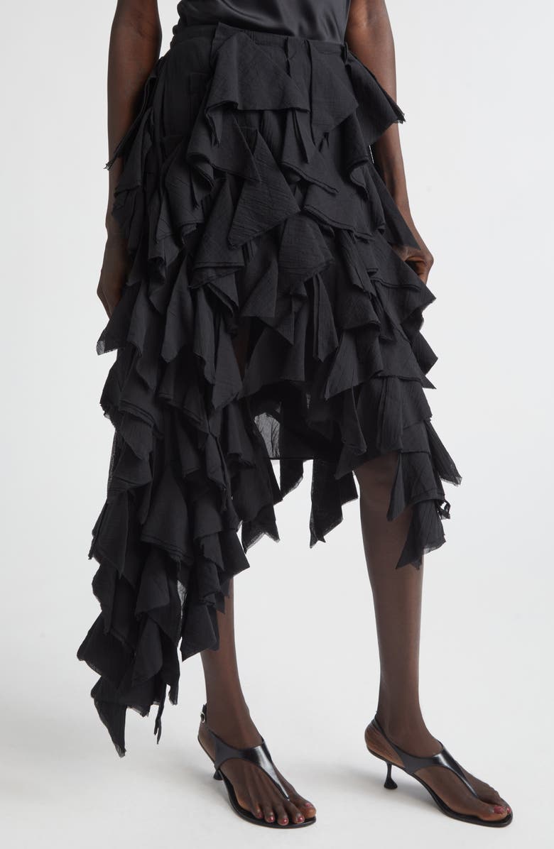 Diotima Cotton Handkerchief Skirt, Alternate, color, Black