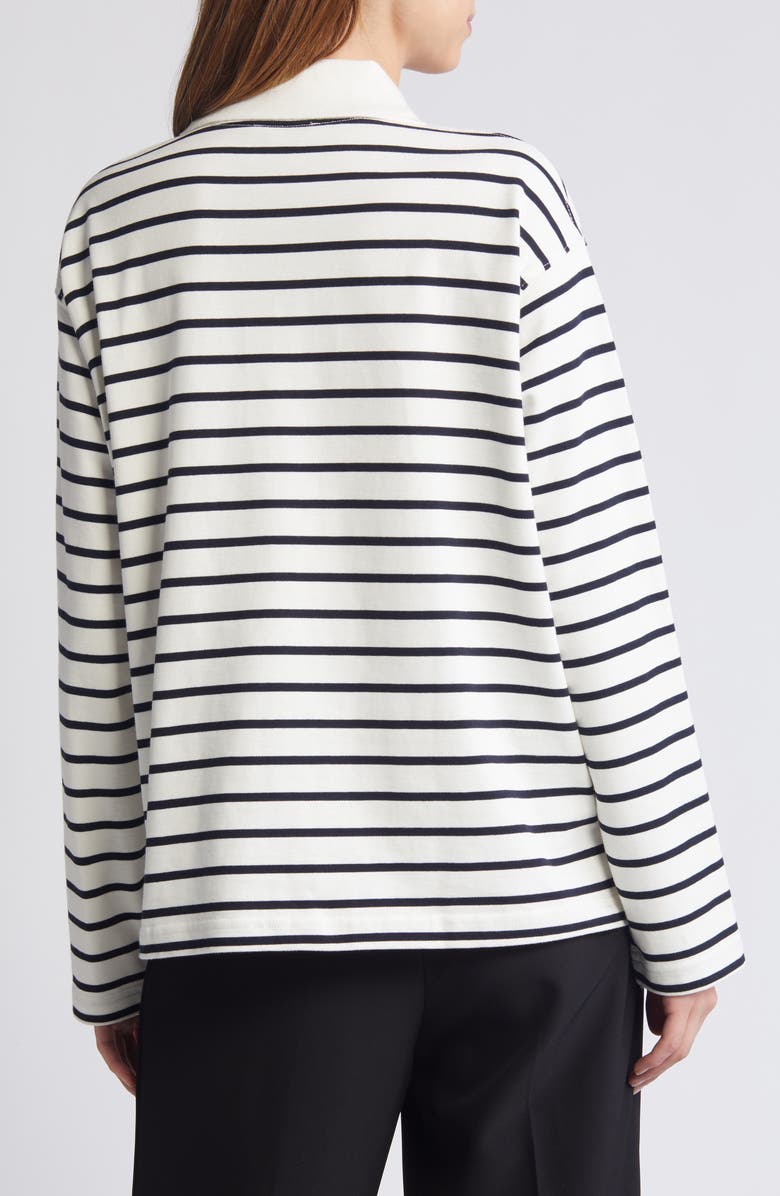 COS Stripe Long Sleeve Oversize Polo, Alternate, color, 