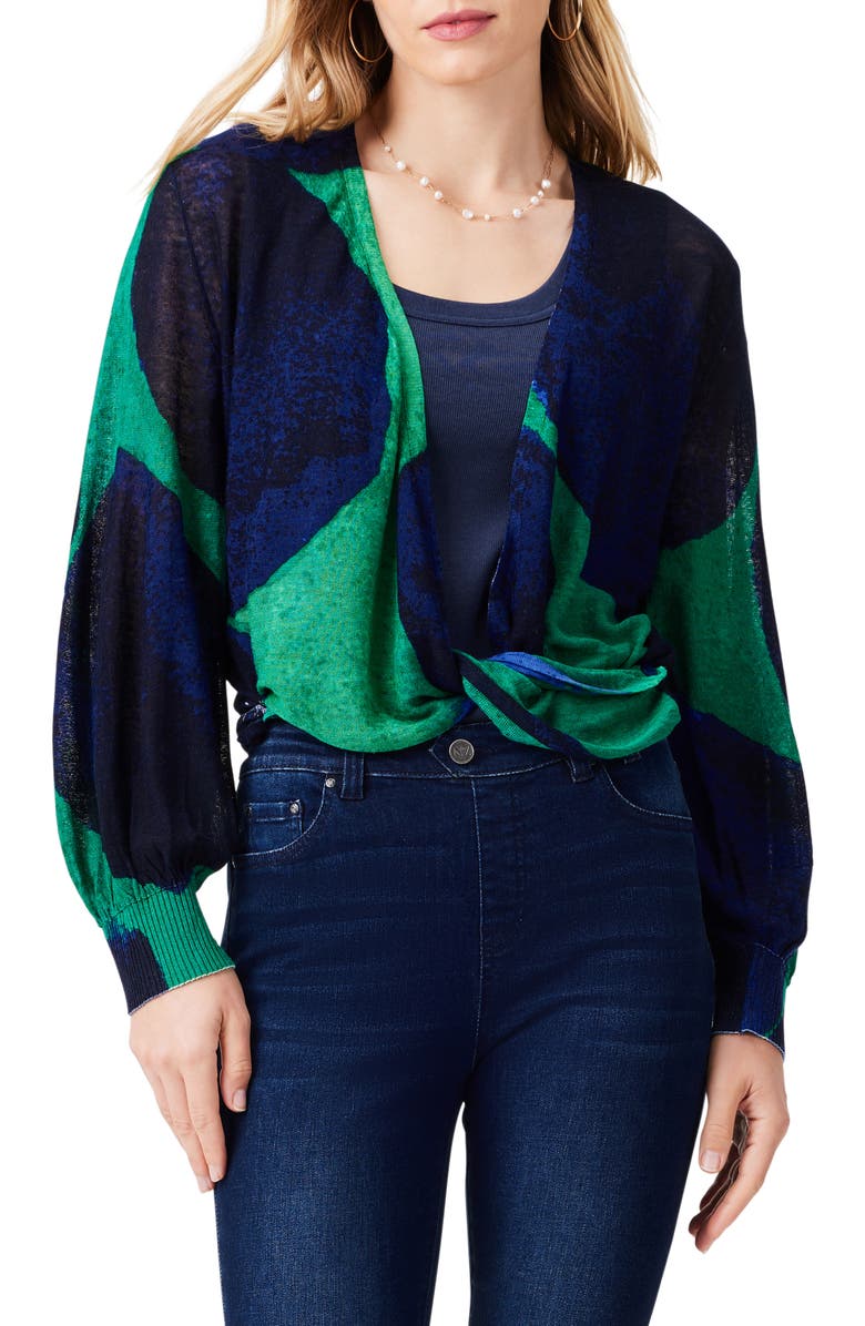 NIC+ZOE Ocean Dot Four-Way Linen Blend Cardigan, Alternate, color, 