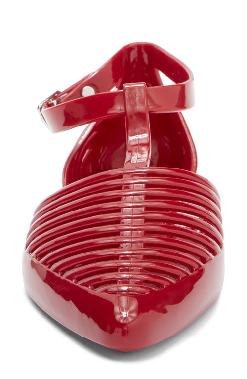 Jeffrey Campbell Squeaky Jelly Flat In Cherry Red