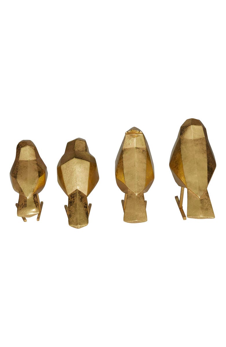 COSMO BY COSMOPOLITAN Gold Polystone Bird Sculpture - Set of 4, Alternate, color, 