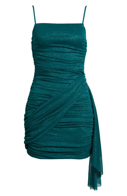 Jump Apparel Metallic Sash Detail Minidress In Green