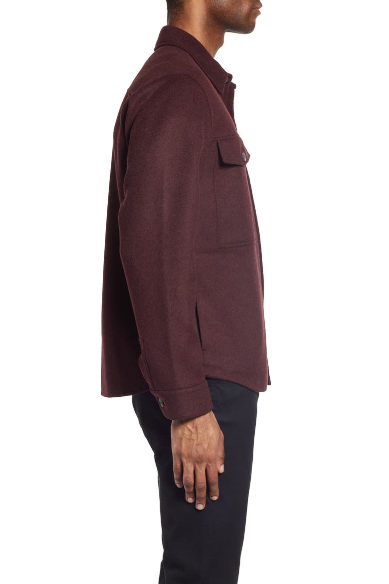 Recycled Wool Blend Shirt Jacket, Alternate, color, BEET ROOT