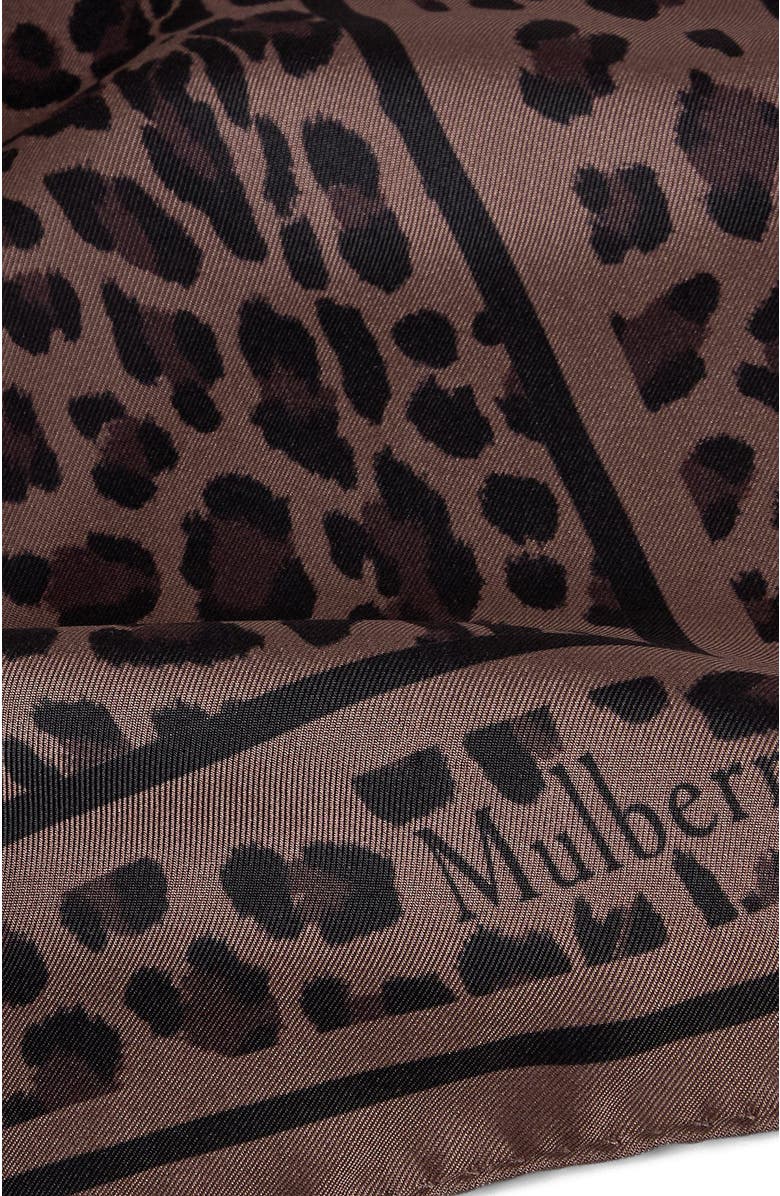 Mulberry Square Scarf - Leopard, Alternate, color, Ebony