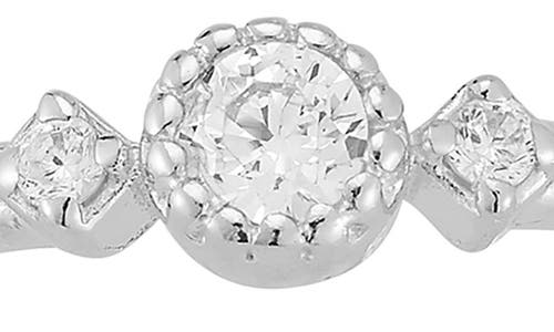 Glaze Jewelry Sterling Silver 3-stone Ring In Silver