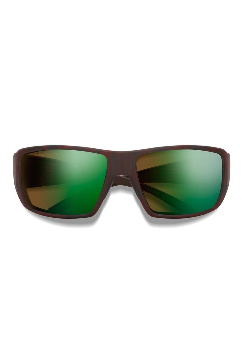 Guide's Choice 62mm Polarized Oversize Wraparound Sunglasses, Main, color, TORTOISE / GLASS BROWN GREEN