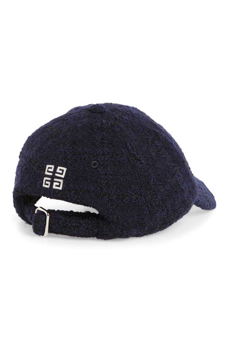 Logo Embroidered Tweed Baseball Cap, Alternate, color, DARK BLUE