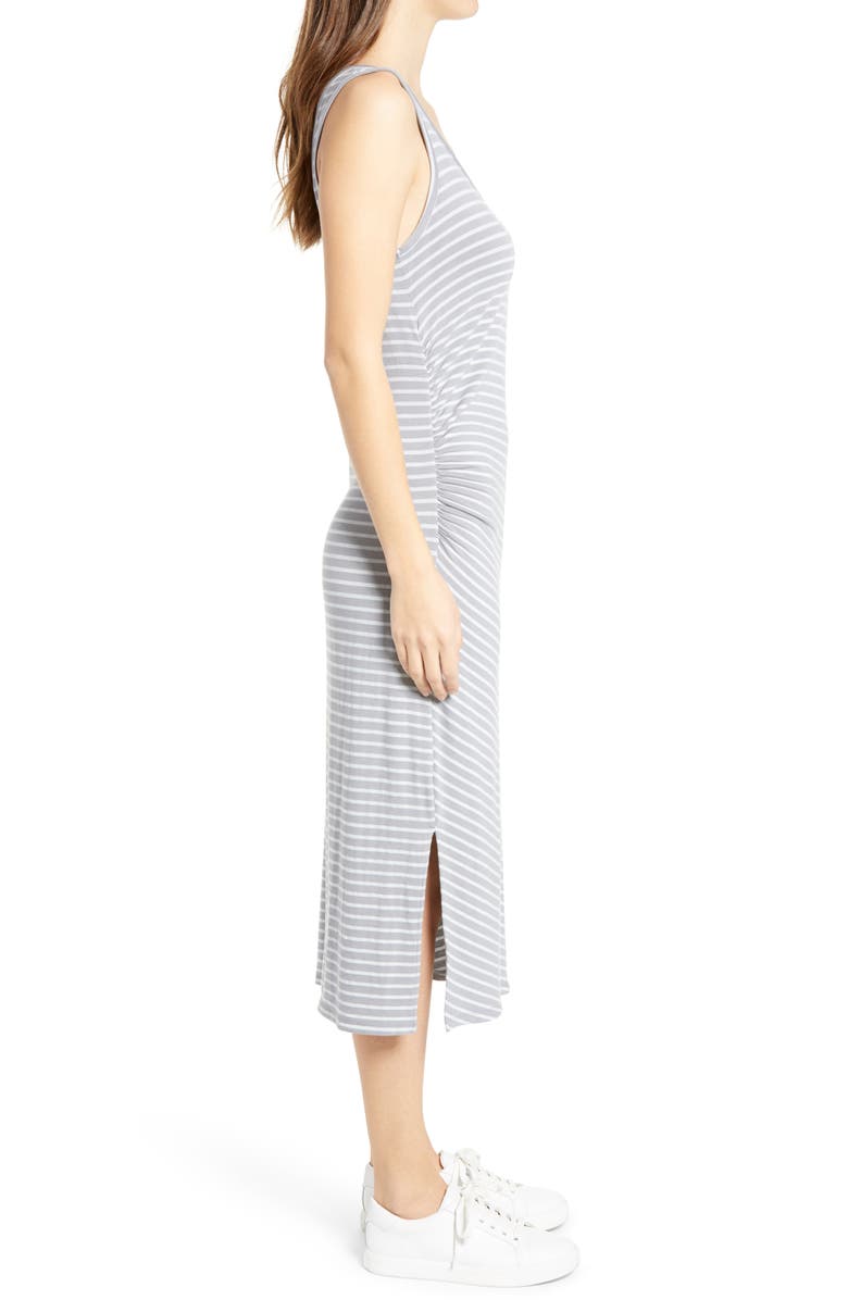 Caslon<sup>®</sup> Ruched Sleeveless Midi Tank Dress, Alternate, color, 