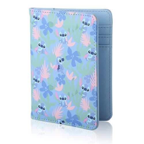 Disney Stitch Light Tropical Passport Case In Blue