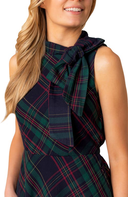 Hope & Henry Organic Sleeveless Bow Neck Dress In Green