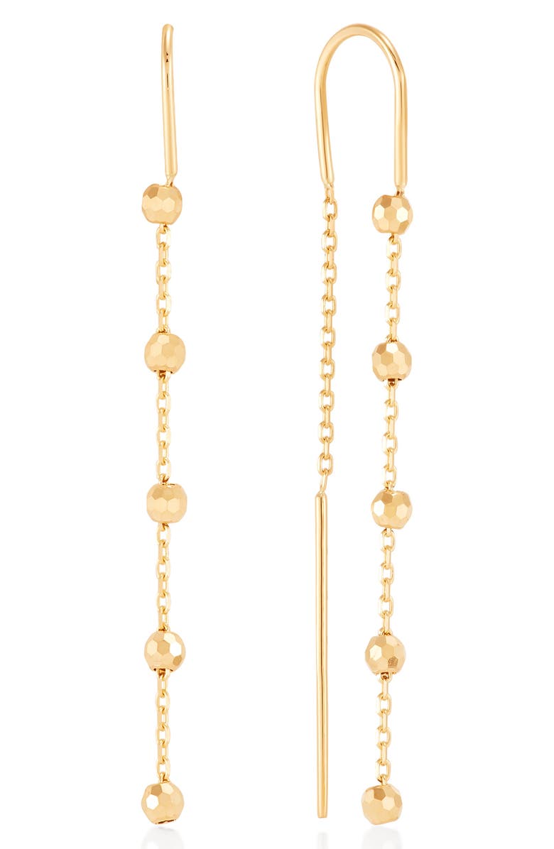 Frankie & Zoe Beaded Threader Drop Earrings, Alternate, color, Yellow Gold