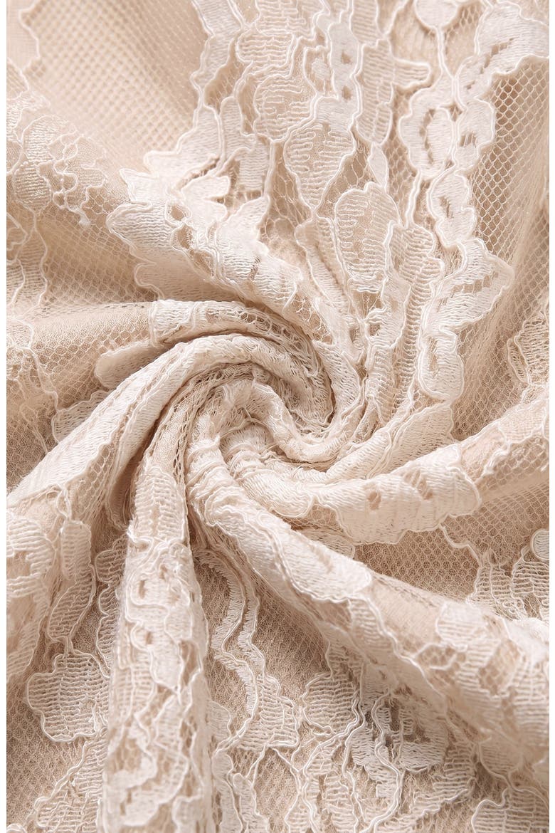 Lace Floral Long Sleeve Top, Alternate, color, Tan