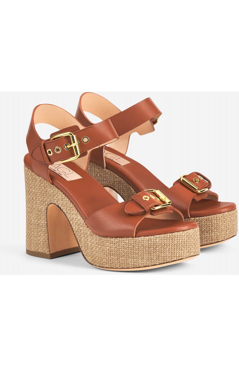 AGL Sista Buckles Platform Sandal, Alternate, color, Syrup