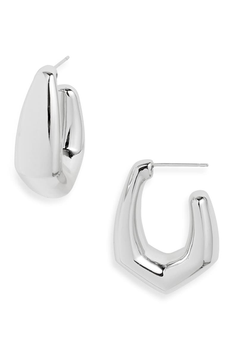 Small Kaia Hoop Earrings, Main, color, SILVER