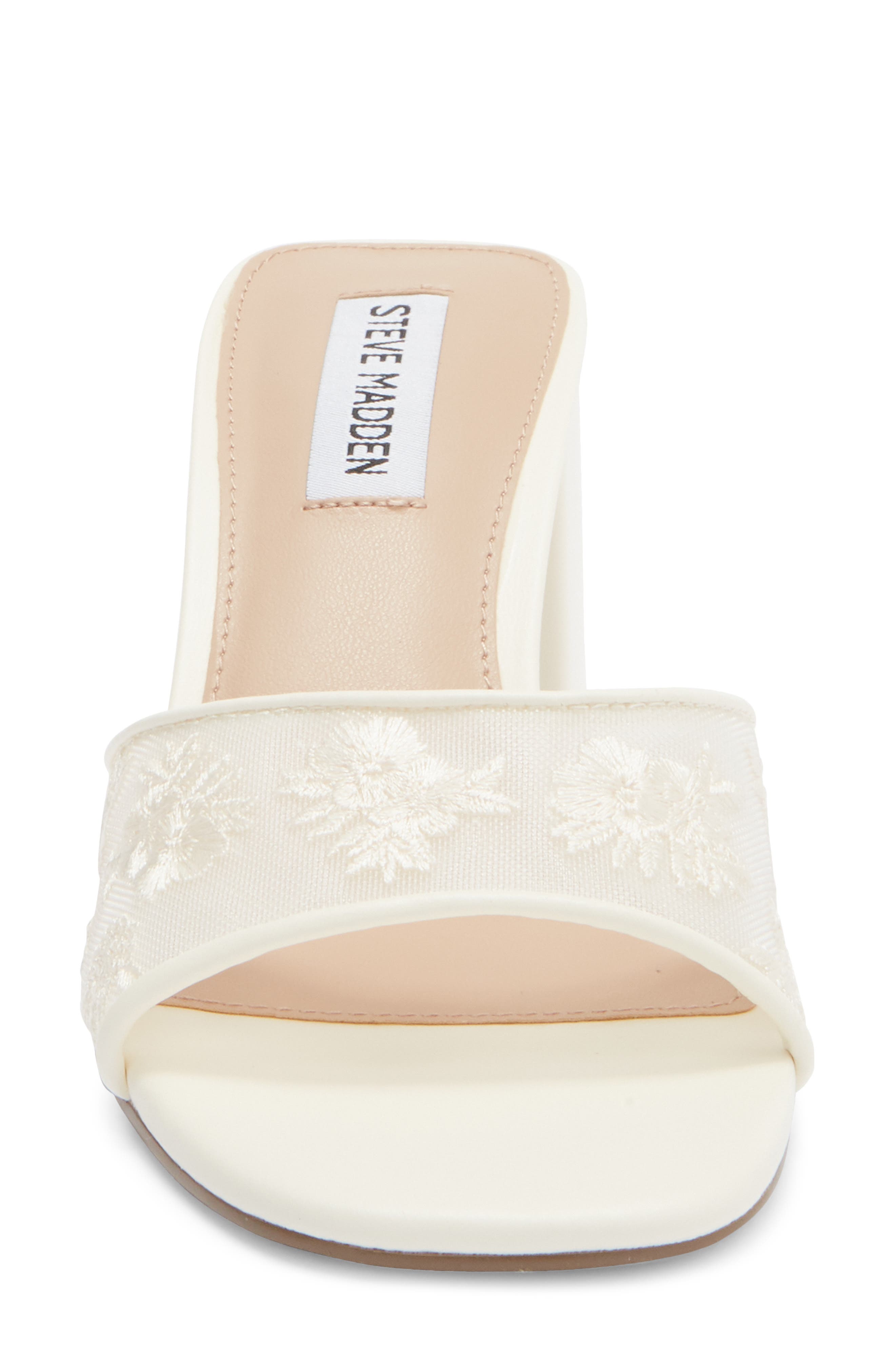 Claudiah Floral Embroidered Slide Sandal, Alternate, color, IVORY
