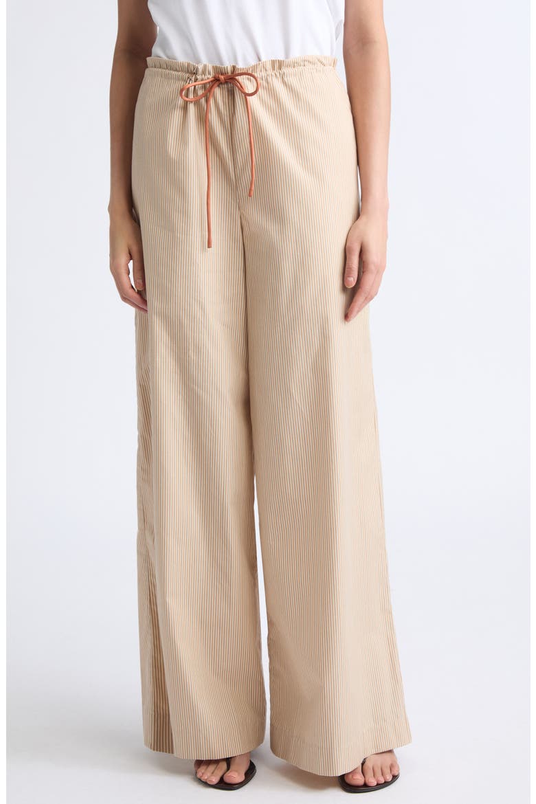 Wesley Wide Leg Cotton Drawstring Pants, Main, color, APRICOT