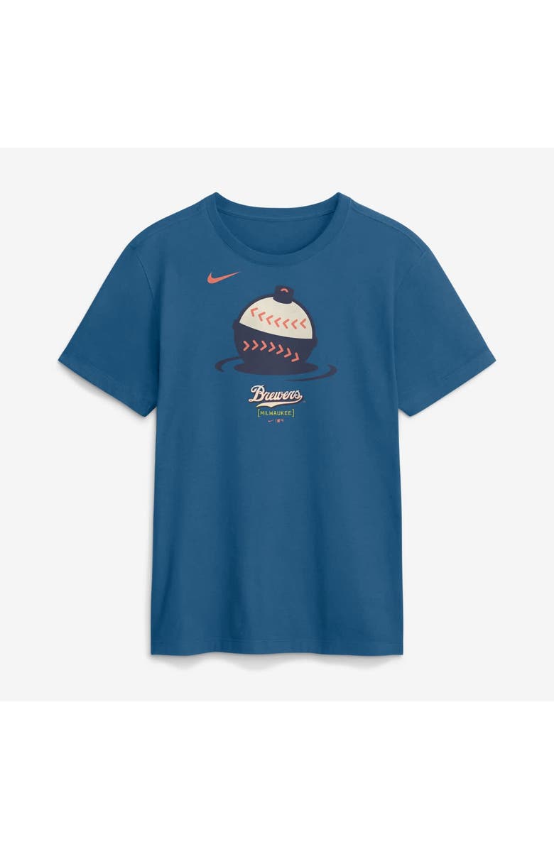 Nike Men's Nike Blue Milwaukee Brewers 2026 City Connect Large Logo T-Shirt, Main, color, Blue