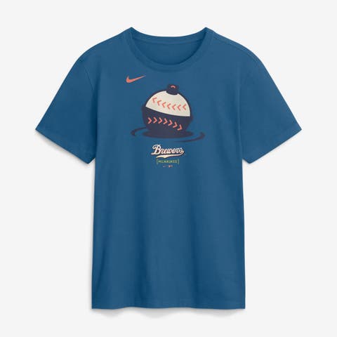 Men's Nike Blue Milwaukee Brewers 2026 City Connect Large Logo T-Shirt