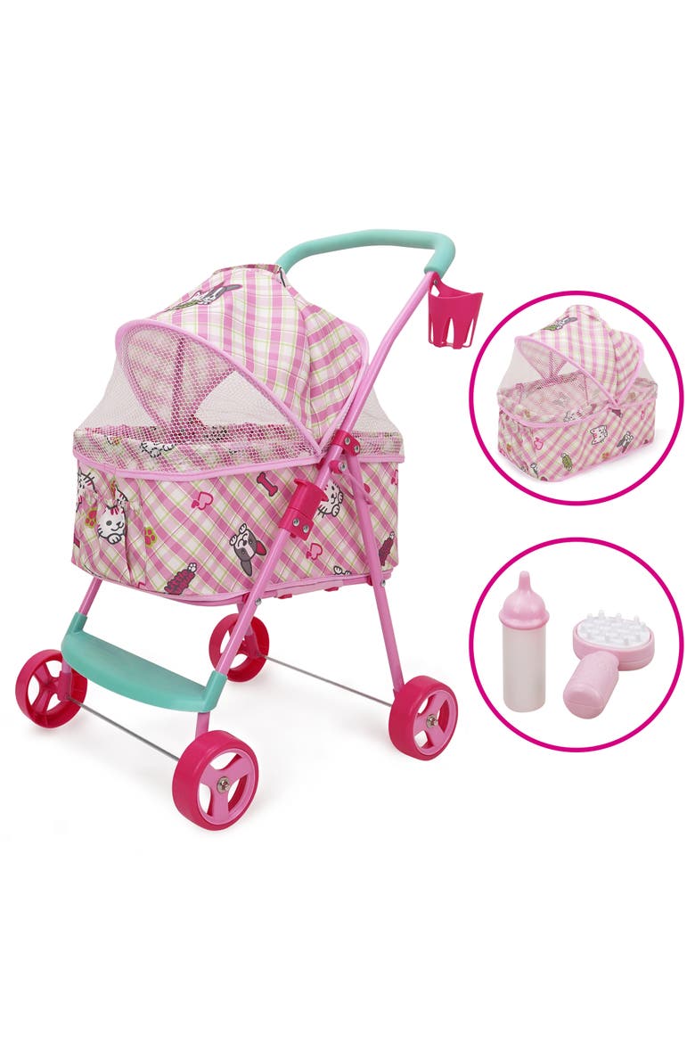 Little Duque 2-In-1 Pet Doll Pram Stroller, Alternate, color, Multicolored