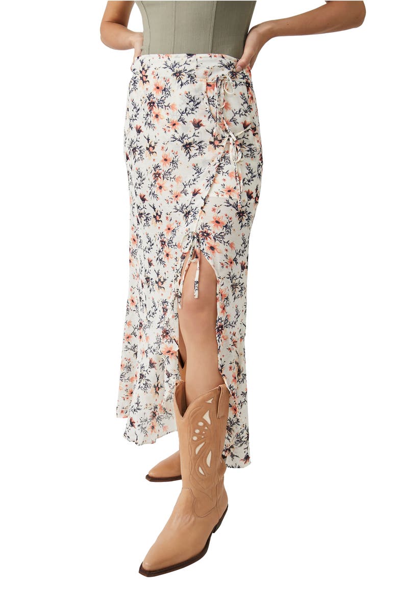 Free People Edge Floral Side Tie Maxi Skirt, Main, color, 