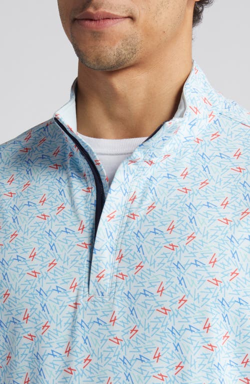 Swannies Milton Scatter Print Quarter Zip Golf Pullover In Sky Fore