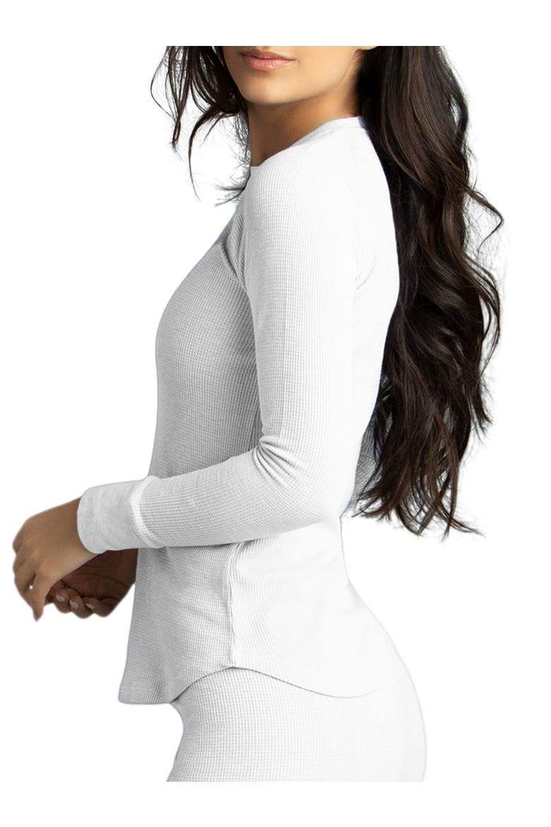Women's Waffle Long Sleeve Thermal Crew, Alternate, color, Glacier