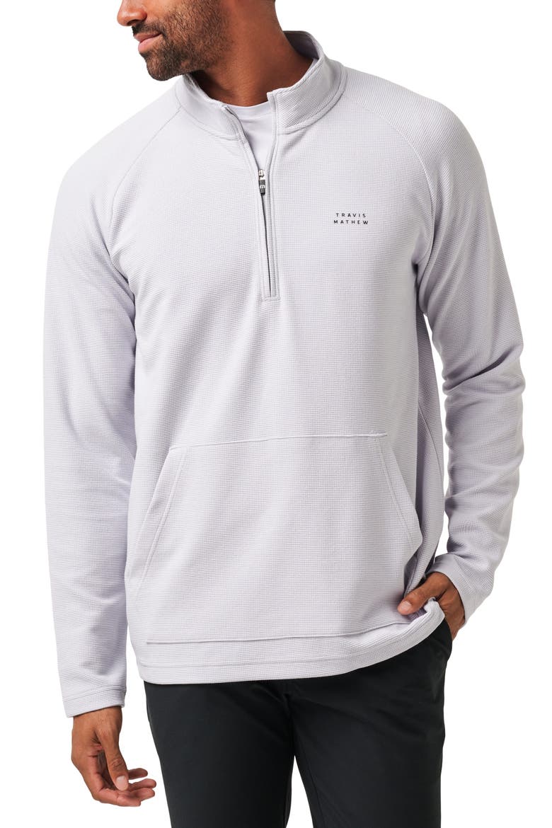Thermal Quarter Zip Pullover, Main, color, HEATHER LIGHT GREY