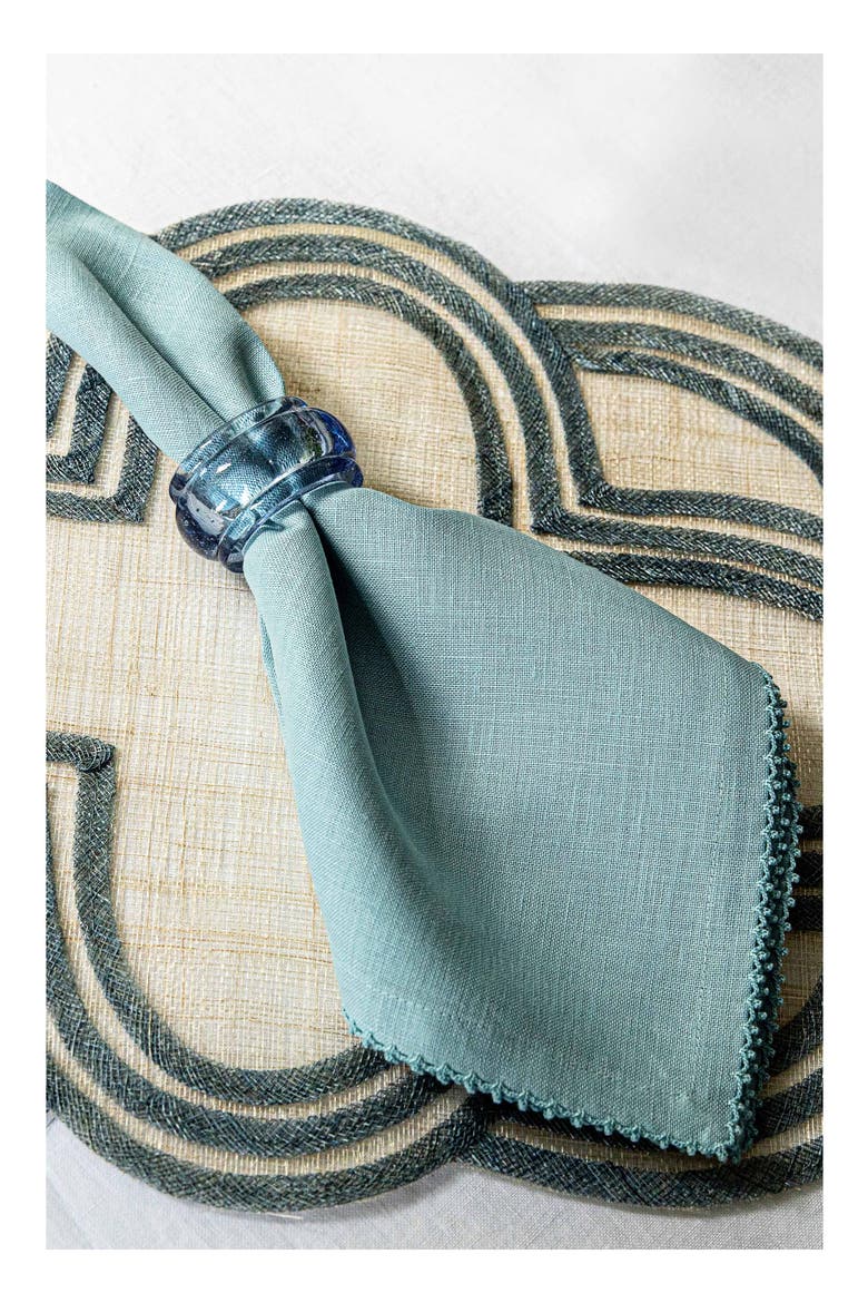 Set of 4 Berry Scallop Linen Napkins, Alternate, color, LIGHT BLUE