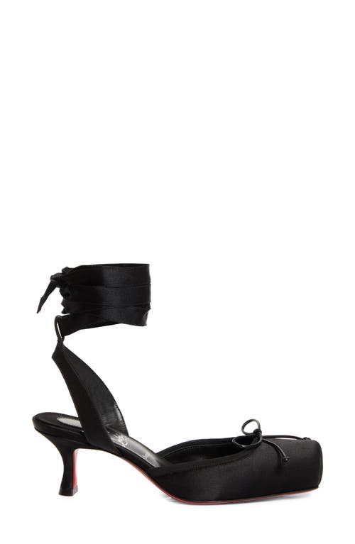 Christian Louboutin Cassia Lace-up Slingback Pump In Black