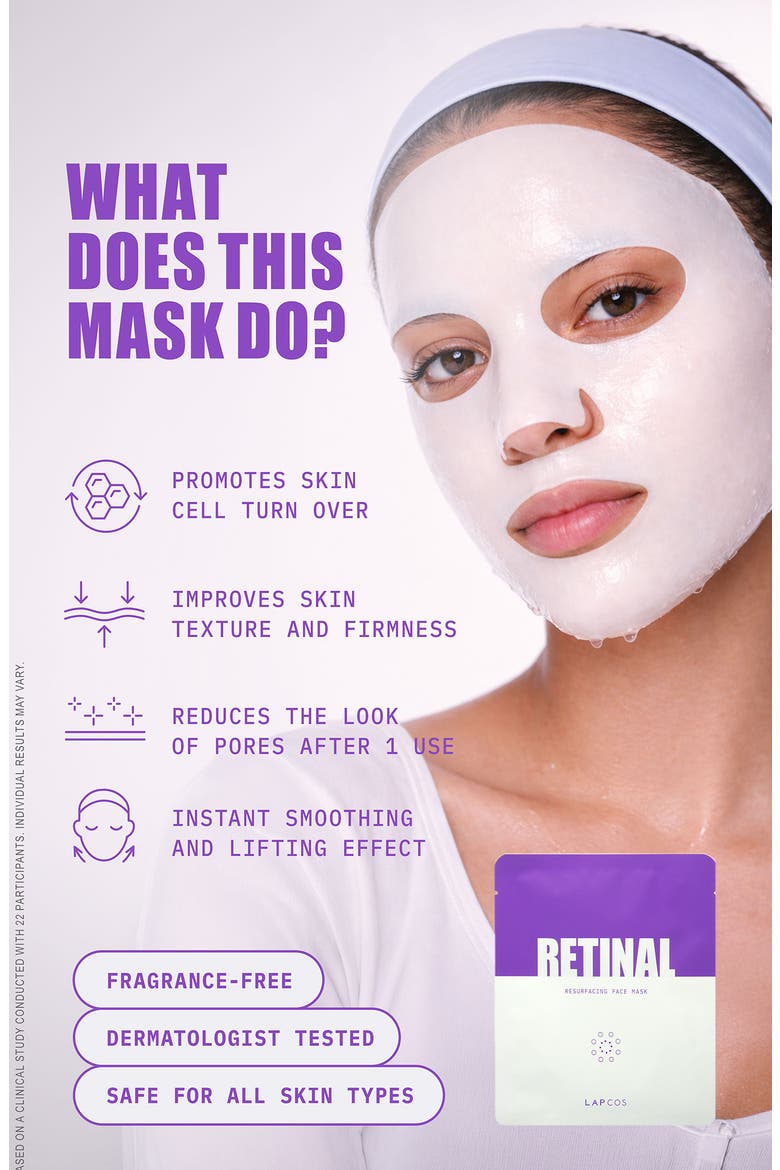 Retinal Resurfacing Sheet Mask, Alternate, color, PURPLE