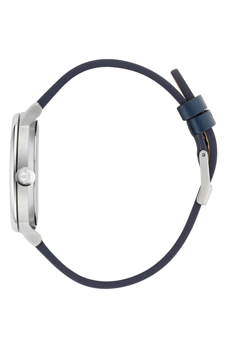 adidas Code One Leather Strap Watch, 38mm, Alternate, color,