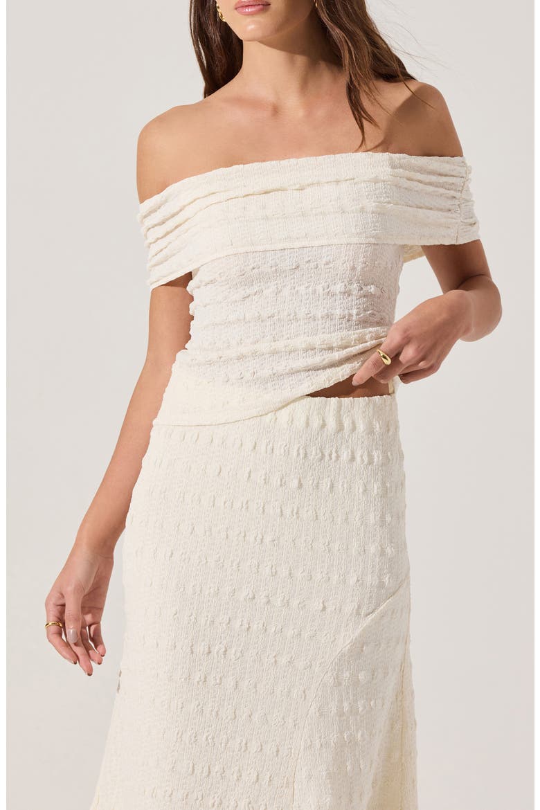 Off the Shoulder Textured Knit Top, Main, color, WHITE